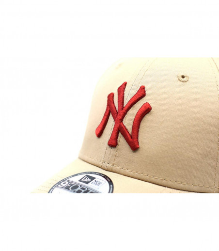 beige burgundy NY cap